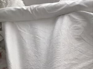 Bella Notte White Matalesse Thick Cotton fabric by yd Coverlets, Upholstery New